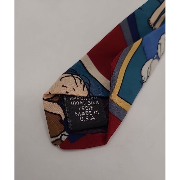 Peanuts Gang Charlie Brown Snoopy Sports Athletic Games of Life Neck Tie Silk - Picture 5 of 8